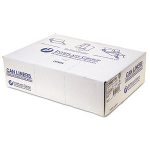 Inteplast Group High-Density Interleaved Commercial Can Liners, 55 gal, 14 microns, 36" x 60", Clear, 25 Bags/Roll, 8 Rolls/Carton