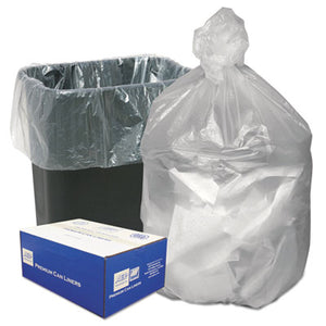 Ultra Plus® Can Liners, 10 gal, 8 microns, 24" x 24", Natural, 50 Bags/Roll, 20 Rolls/Carton
