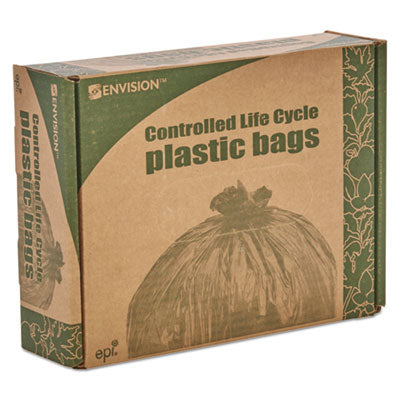 Stout® by Envision™ Controlled Life-Cycle Plastic Trash Bags, 39 gal, 1.1 mil, 33" x 44", Brown, 40/Box