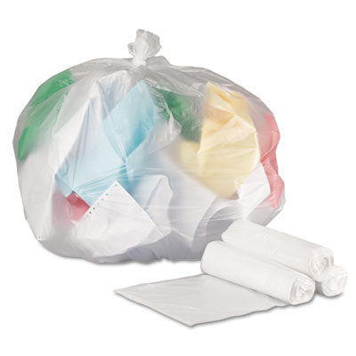 General Supply High-Density Can Liners, 33 gal, 9 microns, 33" x 39", Natural, 25 Bags/Roll, 20 Rolls/Carton