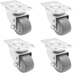 Set of 4 Polyurethane Casters with Center Bearing and Top Plate - Up to 330 lbs Each Capacity
