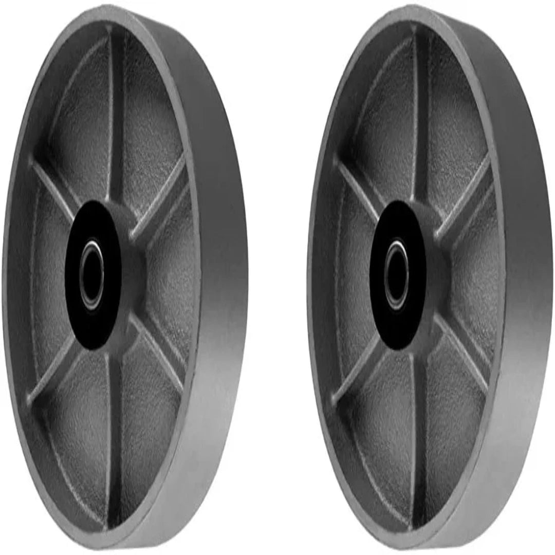 6"x2" Heavy Duty Steel Wheel with Rolling Bearing & Steel Bushing Up to Loading Capacity 1200LBS Each (2pack)