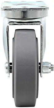 4" 2-Pack Plate Swivel Caster, Heavy Duty Thermoplastic Rubber Gray, Top Plate Casters, 720 lbs Total Capacity (Swivel Wheel)