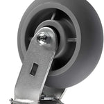 6" 2 Pack Plate Caster, Crowned Thermoplastic Heavy Duty Rubber Gray Swivel Caster, Top Plate Casters, 900 lbs Total Capacity (6 inches Pack of 2, Swivel Wheel)