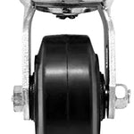 Medium Heavy-Duty 4" Plate Casters - 2 Pack, 900 lbs Capacity - Swivel with Rubber Molded Steel Wheels