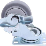 2-Pack 3" Heavy Duty Swivel Casters with Brakes - 300lb Capacity Each, Thermoplastic Rubber Wheels, Gray Top Plate Casters