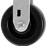 Heavy Duty 5" Plate Casters - 2 Pack Rigid Caster Wheels with 1400 lbs Total Capacity and Polyolefin Wheels - Extra Wide Top Plate for Maximum Stability and Durability