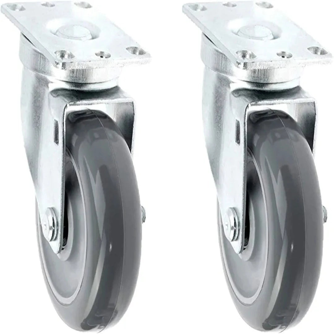 4" Swivel Caster with Gray Polyurethane Wheel and 660 lbs Total Capacity (Pack of 2)