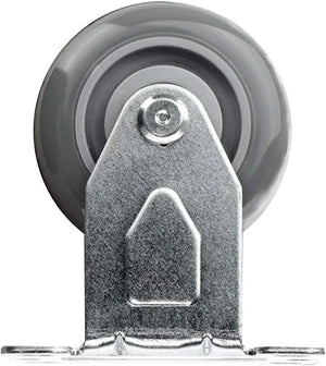 3-inch 4-Pack Rigid Caster Set with Gray Polyurethane Wheels and 1200 lbs Total Capacity