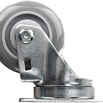 12-Pack 3" Gray Polyurethane Swivel Plate Casters - 3600 lbs Total Capacity