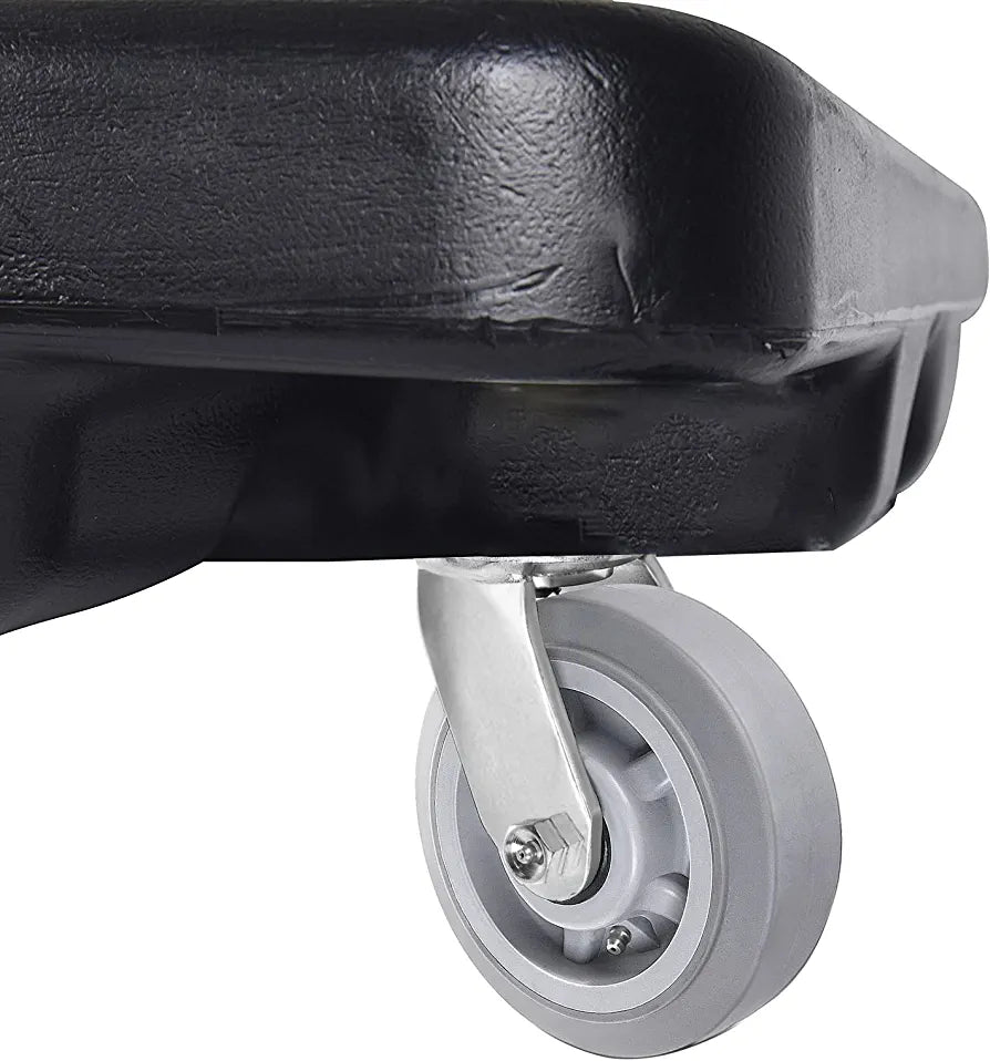 5" 4 Pack Plate Caster, Thermoplastic Heavy Duty Rubber Gray Swivel Rigid Caster, Top Plate Caster, 1600 lbs Total Capacity (5 inches Pack of 4, 2 Swivel & 2 Rigid)