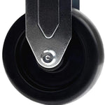 Heavy-Duty 4" Polyolefin Black Rubber Top Plate Casters - 1400 lbs Total Capacity (Pack of 4, Rigid)