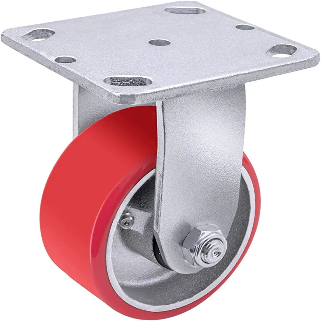 4"x2" Heavy Duty Polyurethane Industrial Caster with 800LB Load-Bearing Capacity - Rigid Caster for Furniture, Workbench, and Tool Box (1 Rigid)