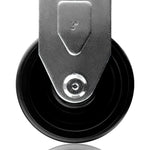 2 Pack 3-inch Top Plate Caster with Polyolefin Black Rubber, 660 lbs Capacity (Rigid)