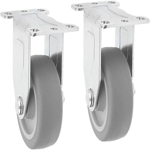 3" 2-Pack Thermoplastic Rubber Gray Rigid Plate Casters - 500 lbs Total Capacity (Top Plate Caster, Pack of 2)3" 2-Pack Thermoplastic Rubber Gray Rigid Plate Casters - 500 lbs Total Capacity (Top Plate Caster, Pack of 2)