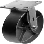 Heavy Duty 8" Steel Cast Iron Wheel Top Plate Caster - 1300 lbs Capacity, Extra Width 2" - Silver Rigid