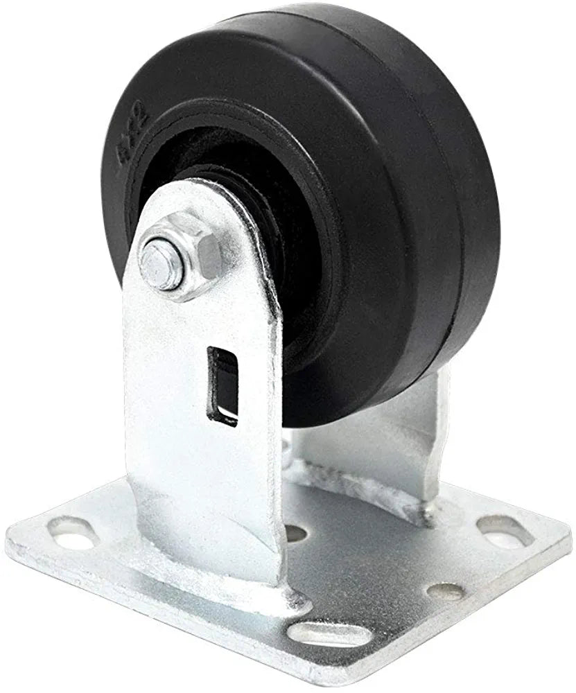 Heavy-Duty 4" Plate Casters - 4 Pack, 1800 lbs Capacity - Swivel and Rigid