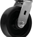 6-Inch Heavy Duty Swivel Plate Caster with Polyolefin Wheel - 2 Pack, 1600 lbs Total Capacity
