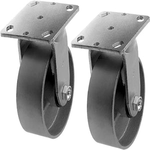 Heavy Duty 5" Plate Caster with 2000 lbs Capacity - 2 Pack Silver Rigid Caster