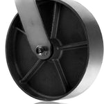 8" 4 Pack Plate Caster Set - Heavy Duty Steel Cast Iron Wheels with 5200 lbs Total Capacity - Silver, 2 Swivel + 2 Rigid Casters - Top Plate Caster Extra Width 2 Inches - (Pack of 4, 8 Inches)