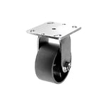 Heavy-Duty 4-Inch Plate Caster with 2-Inch Extra Width and 700 lbs Total Capacity - Steel Cast Iron Wheel, Silver Rigid Top Plate Caster