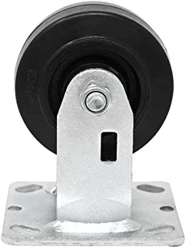 Medium Heavy Duty 4" Rigid Rubber Caster with Top Plate - 2 Pack, 900 lbs Capacity
