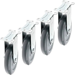 4-inch Gray Polyurethane Wheel Top Plate Caster - 1320 lbs Total Capacity (Pack of 4 Rigid)