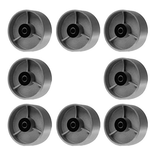 Pack of 8 Heavy Duty 5-Inch Caster Wheels with Rolling Bearings and Steel Bushings - 2-Inch Extra Width for 5600 lbs Total Capacity