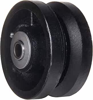 Heavy Duty 4" Diameter Cast Iron V-Groove Caster Wheel with 800 lbs Capacity (1 pack)
