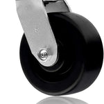 Heavy Duty 5" Plate Casters with Polyolefin Wheels - 2 Pack, 1400 lbs Total Capacity, Swivel and Extra Wide Top Plate (5 Inches, Pack of 2)