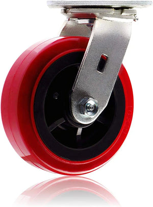 Maximize Your Load Capacity with 6-inch Plate Casters - Set of 4 (2 Swivel + 2 Rigid) for Smooth and Safe Movement - Polyolefin/Polyurethane Wheels with Extra Width of 2 inches - 3600 lbs Total Capacity