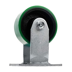 Heavy Duty 4" Plate Casters, 4-Pack (2 Swivel + 2 Rigid), 2800 lbs Capacity, Green - Easy Mounting and Smooth Rolling for Heavy Loads.