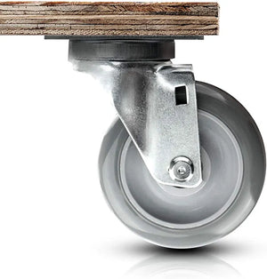 Heavy-Duty 4" Swivel Caster Set with 1320 lbs Total Capacity - Pack of 4 - Gray Polyurethane Wheels with Annular Top Plate