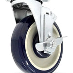 5-Inch Polyurethane Plate Casters - 4 Pack with 1400lbs Capacity and Double Ball Bearings