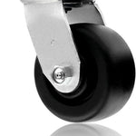 Medium Heavy Duty 4" Plate Casters with Polyolefin Wheels - 2600 lbs Total Capacity (Pack of 4, 4 Swivel with 2 Brakes) - Top Plate Extra Width 2 Inches