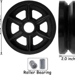 4-Pack 6" Cast Iron V-Groove Caster Wheels with 3200 lbs Capacity & Straight Roller Bearing