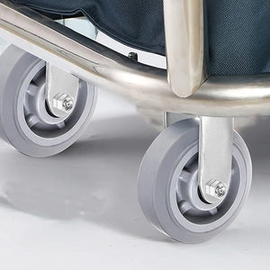 Premium 8" Heavy Duty Rubber Plate Casters - 4 Pack Set with 2400 lbs Total Capacity, Swivel/Rigid with Brake, Top Plate Caster Design - Gray