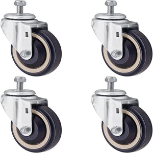 4-inch Heavy Duty Stem Caster Wheels - Smooth Running Swivel Cart Replacement Wheels with 4pcs Nut for Furniture, Storehouse, Workbench (5/16'' BOR)