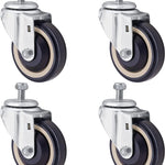 4" Double Ball Bearing Caster Wheel (4 Pack, 1000 lbs Total Capacity) w/ Stepped & Full Tread Face in Dark Blue Beige