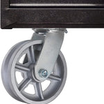 6" Cast Iron V-Groove Wheel Top Plate Caster - 1000 lbs Capacity, 2" Width, 1 Pack with Silver Swivel