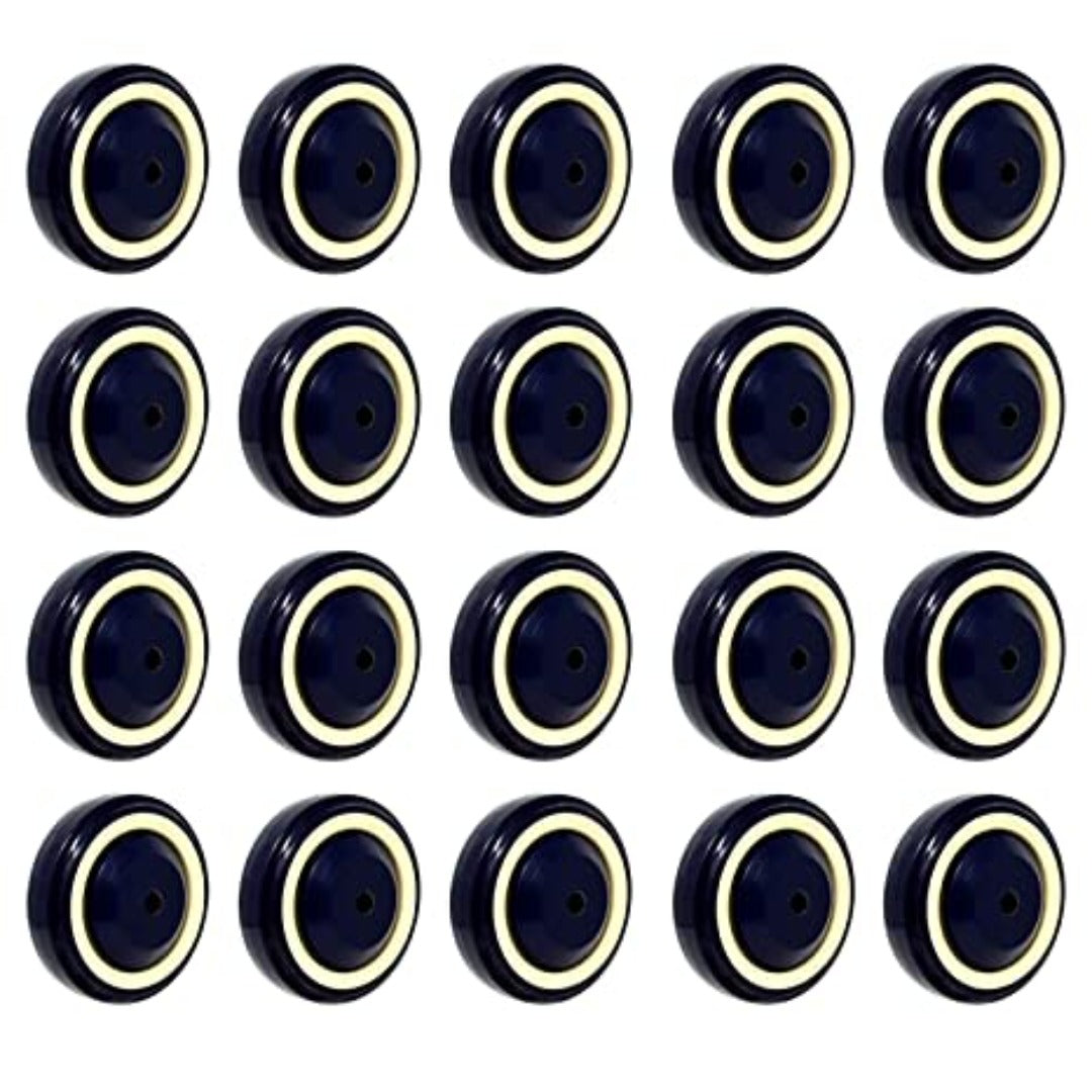4" 20-Pack Polyurethane Stepped and Full Tread Face w/Double Ball Bearing Shopping Cart Wheel, 6000 lbs Total Capacity, Dark Blue Beige Stepped Face, 4 Inches Pack of 20