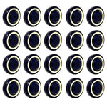 4" 20-Pack Polyurethane Stepped and Full Tread Face w/Double Ball Bearing Shopping Cart Wheel, 6000 lbs Total Capacity, Dark Blue Beige Stepped Face, 4 Inches Pack of 20