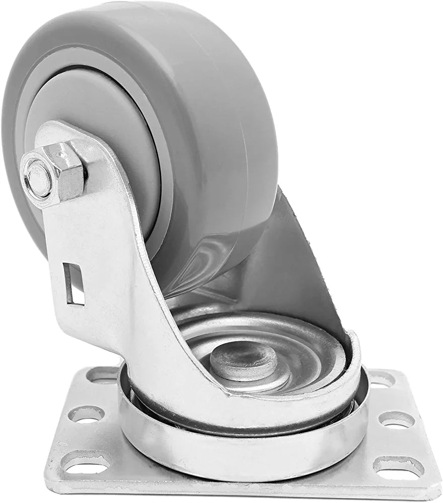 Pack of 12 Heavy-Duty 3-inch Polyurethane Casters with 330lb Capacity Each and Centre Bearing Top Plate
