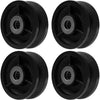 4" Cast Iron V Groove Caster Wheel with Straight Roller Bearing - 2800lbs Capacity (4 Pack)