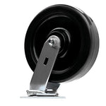 4-Pack Heavy-Duty Plate Casters with 2" Extra-Wide Phenolic Wheels and 6000 lbs Total Capacity - Swivel, Top Plate Mounting (8" Diameter)