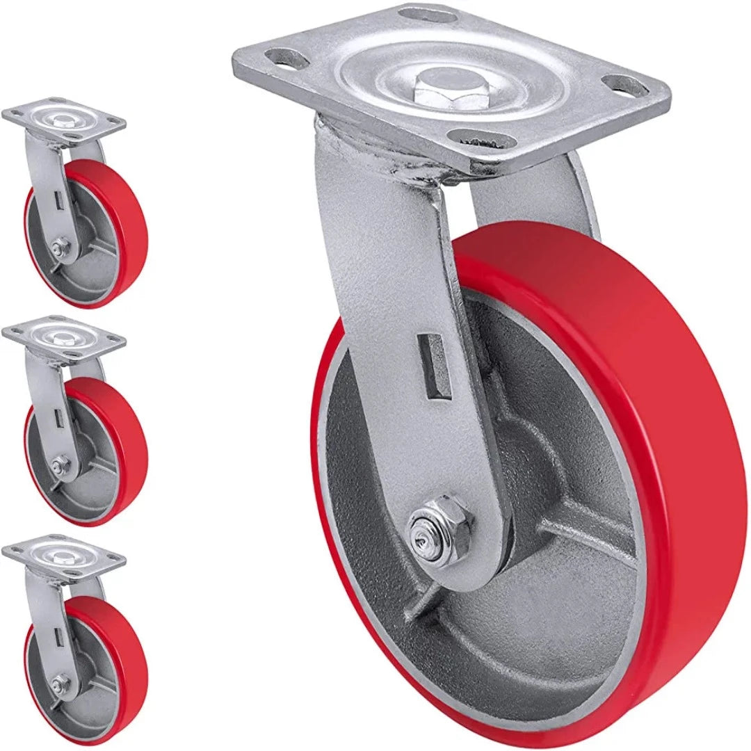 Industrial Grade 5"x 2" Polyurethane Swivel Casters Set of 4 - 4000LB Load Capacity for Furniture, Workbench, Tool Box and More
