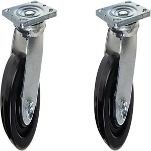 2-Pack 4" Medium Heavy Duty Swivel Plate Caster with Polyolefin Wheel and 1300 lbs Total Capacity, Extra Width 2 inches