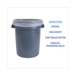 Boardwalk® High-Density Can Liners, 33 gal, 14 microns, 33" x 38", Natural, 25 Bags/Roll, 10 Rolls/Carton
