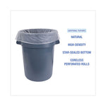Boardwalk® High-Density Can Liners, 45 gal, 10 microns, 40" x 46", Natural, 25 Bags/Roll, 10 Rolls/Carton