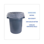 Boardwalk® High-Density Can Liners, 45 gal, 13 microns, 40" x 46", Natural, 25 Bags/Roll, 10 Rolls/Carton